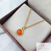 Carnelian necklace, Healing Pendant, Gold Plated Necklace, Handmade Jewelry, Gift For Her, Small Necklace, Carnelian Jewelry, Wedding Gift
